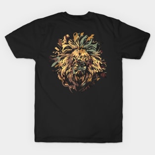 Lion face with dark design for lion lovers T-Shirt